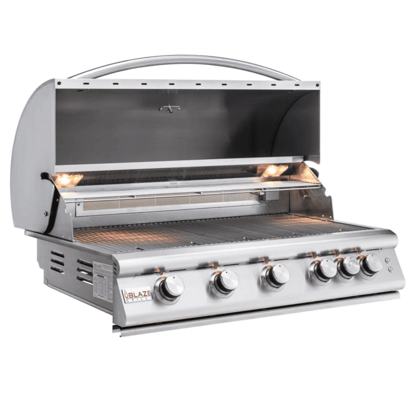 Blaze Premium LTE 40-Inch 5-Burner Gas Grill With Rear Infrared Burner & Grill Lights – BLZ-5LTE2