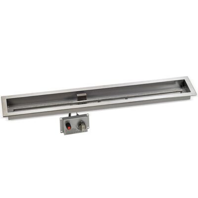 48" x 6" Stainless Steel Linear Drop-in Fire Pit Pan With Electric Ignition System kit, CSA Certified