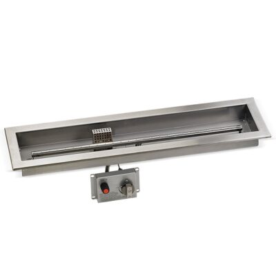 30" x 6" Stainless Steel Linear Drop-in Fire Pit Pan With Electric Ignition System kit, CSA Certified PDF