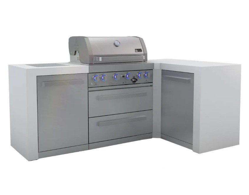 Mont Alpi 400 Deluxe Propane Gas Island Grill W/ Infrared Side