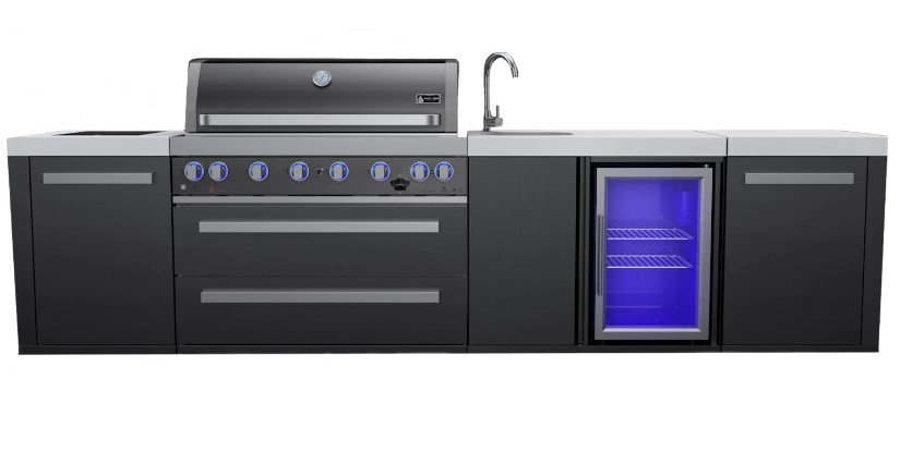 Mont Alpi 805 Deluxe Propane Gas Island Grill W/ Infrared Side