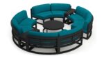 Harmonia Living - Avion 7 Piece Curve Sectional Set - Black - Image 2