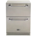 Bull BBQ 24-Inch 5.3 Cu. Ft. Capacity Outdoor Rated Dual Drawer Refrigerator with Towel Bar Handles