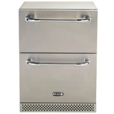 Bull BBQ 24-Inch 5.3 Cu. Ft. Capacity Outdoor Rated Dual Drawer Refrigerator with Towel Bar Handles