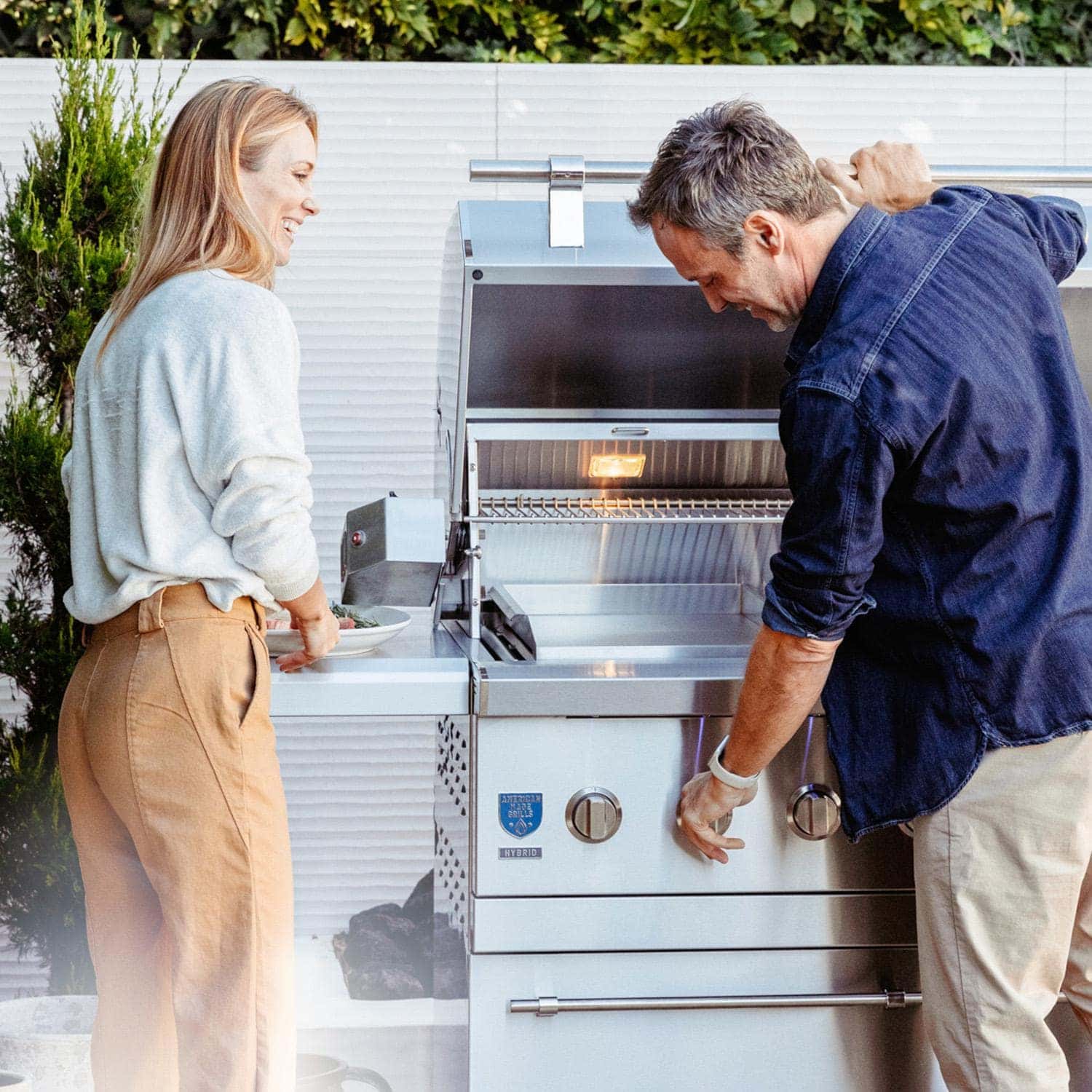 American Made Grills Encore 54-Inch Freestanding Hybrid Grill