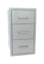 Kokomo Grills Stainless Steel Triple Drawer for Outdoor Kitchen - KO-TD18