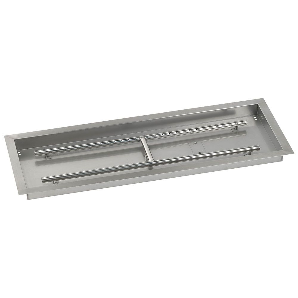 36 x 12 Stainless Steel Rectangular Drop-In Fire Pit Pan by AFG