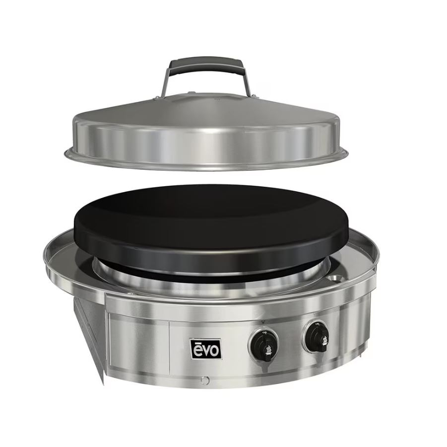 EVO Affinity 25G Built-In Flattop Natural Gas Grill w/ Non-Stick Ceramic Clad Coating – 10-0095-NG+11-002-UG