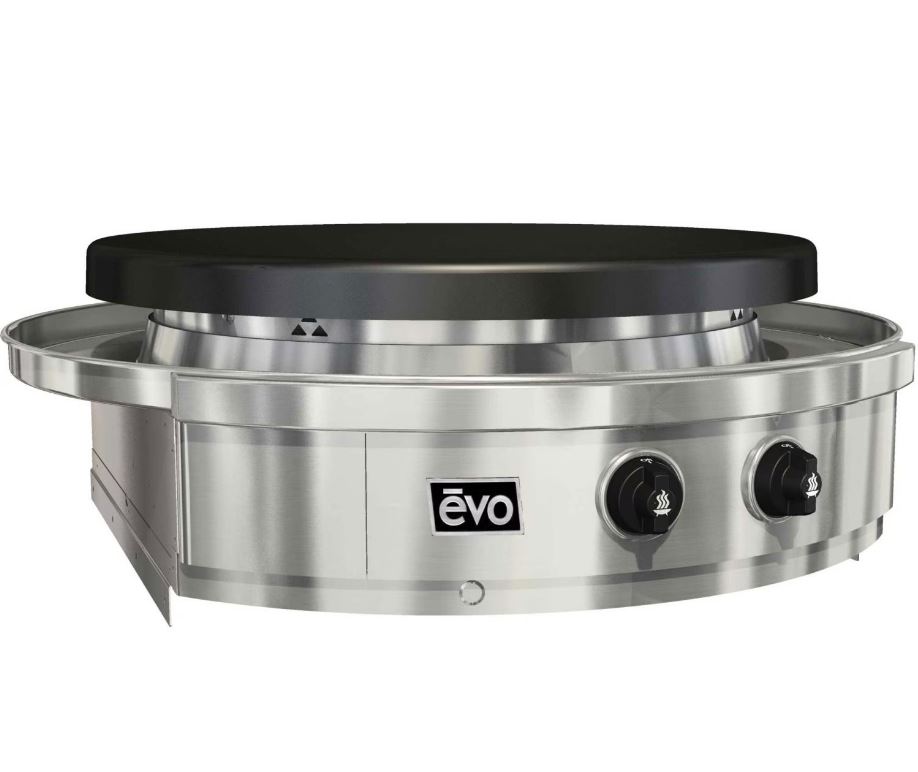 EVO Affinity 30G Built-In Flattop Propane Gas Grill w/ Non-Stick Ceramic Clad Coating – 10-0055-LP+11-003-UG