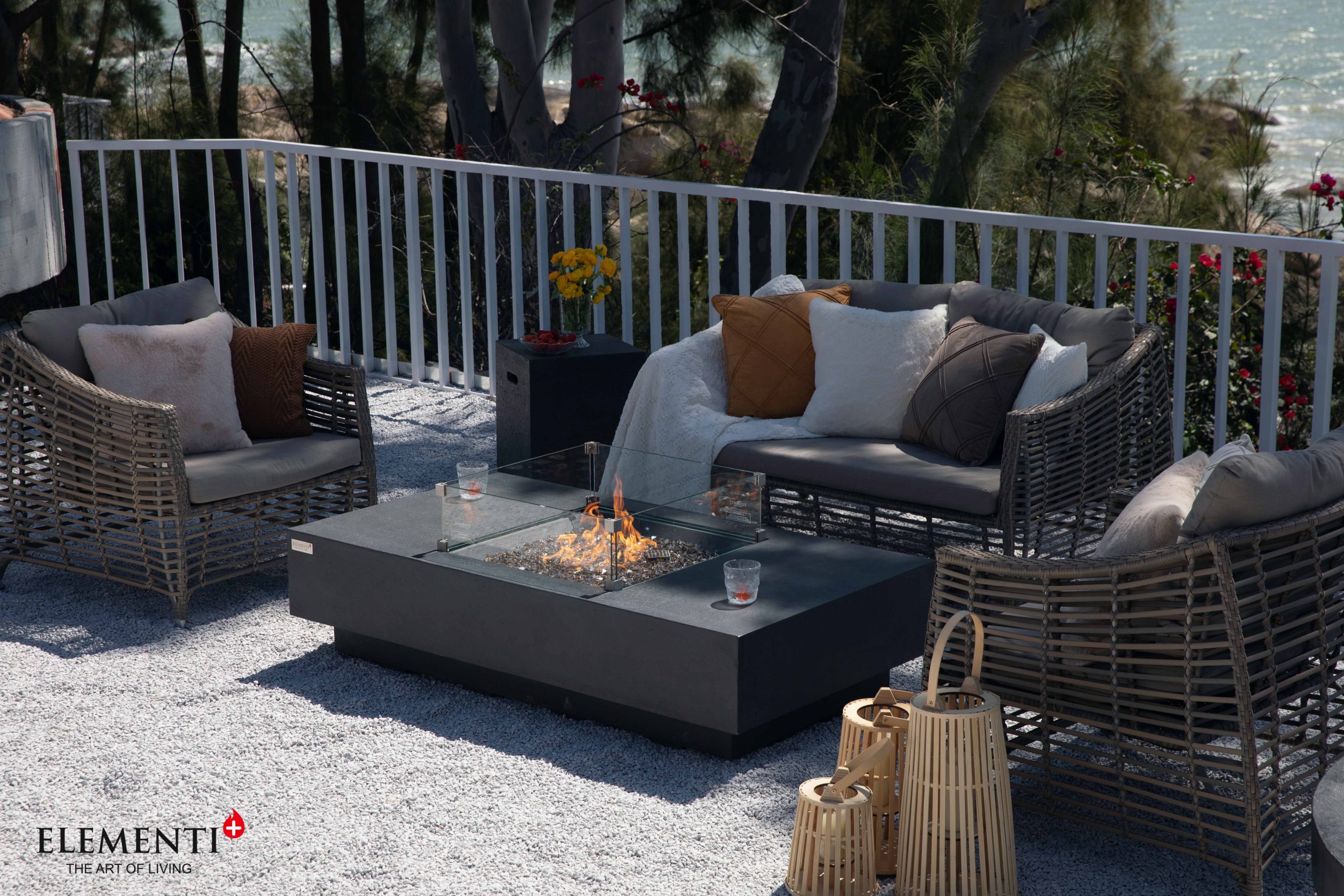 ELEMENTI PLUS CANNES Propane Fire Pit Table - OFG416DG-LP