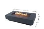 ELEMENTI PLUS POSITANO 60-Inch Rectangular Concrete Natural Gas Fire Pit Table (Black) - OFG415DG-NG - Image 7