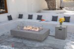 ELEMENTI PLUS RIVIERA 60-Inch Rectangular Concrete Propane Fire Pit Table - OFG415LG-LP - Image 2