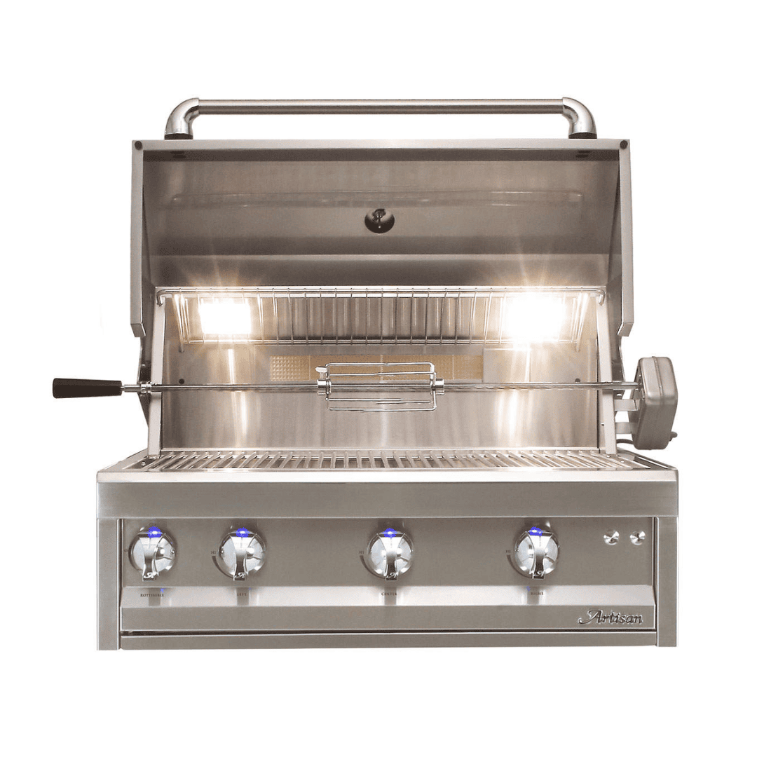 Artisan Professional 32-Inch 3-Burner Built-In Natural Gas Grill With Rotisserie – ARTP-32-NG
