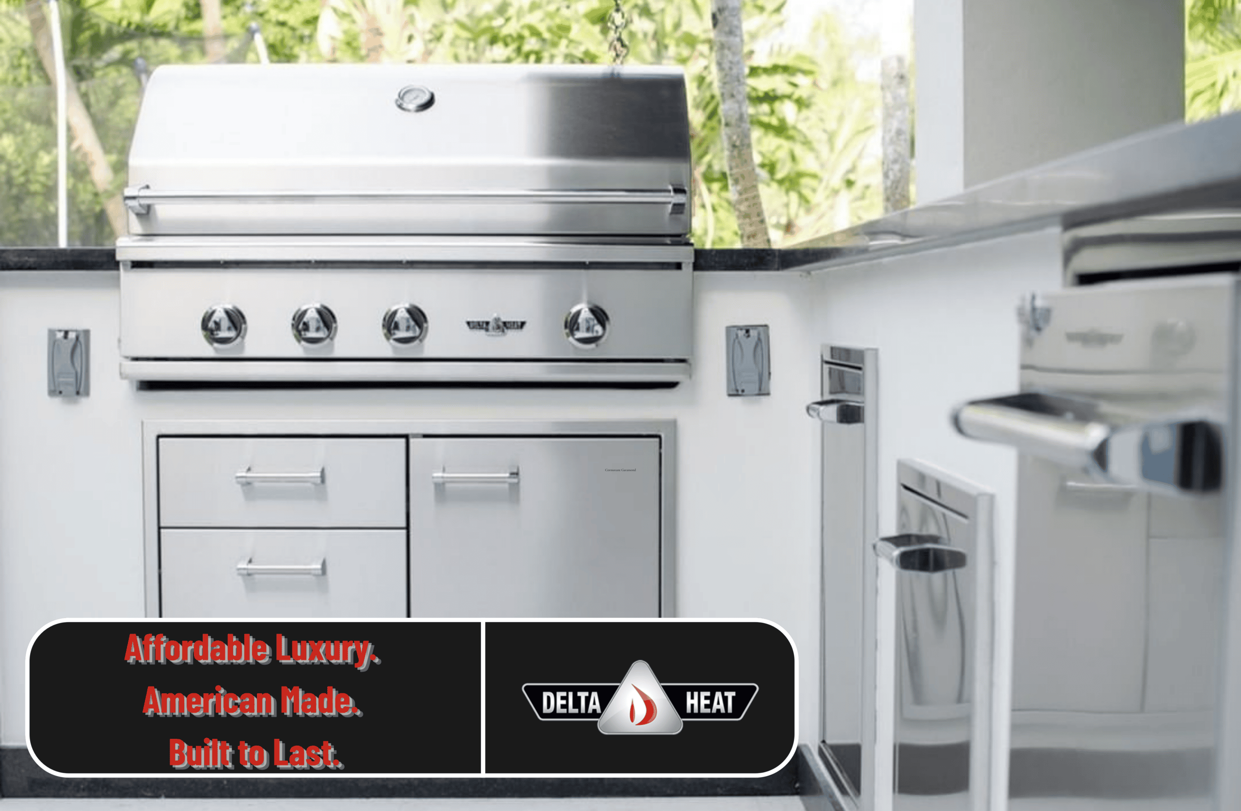 Delta Heat 38 inch grill review – Delta Heat DHBQ38G-DN 38-inch 3-burner built-in natural gas grill with ceramic briquette system in outdoor kitchen island