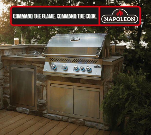 Napoleon 700 Series Grill Review – Napoleon Built-In 700 Series 32 inch 4-burner natural gas grill with infrared rear rotisserie burner in outdoor kitchen island