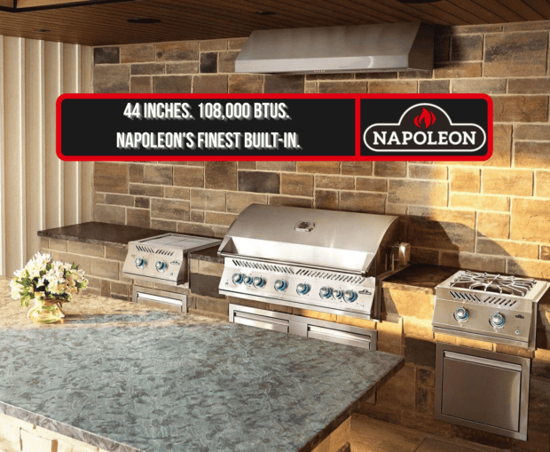 Napoleon 700 Series 44 Inch Grill Review – Napoleon Built-In 700 Series BIG44RB 44 inch 6-burner built-in grill with dual infrared rear rotisserie burners in outdoor kitchen island